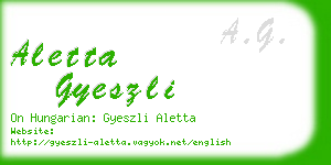 aletta gyeszli business card